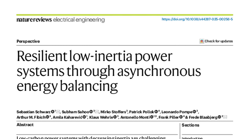 COMSYS co-authors a Nature Reviews Article on Resilient Energy Grids